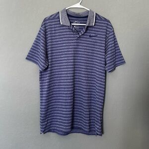 Nike Men's Navy and Gray Polo Shirt